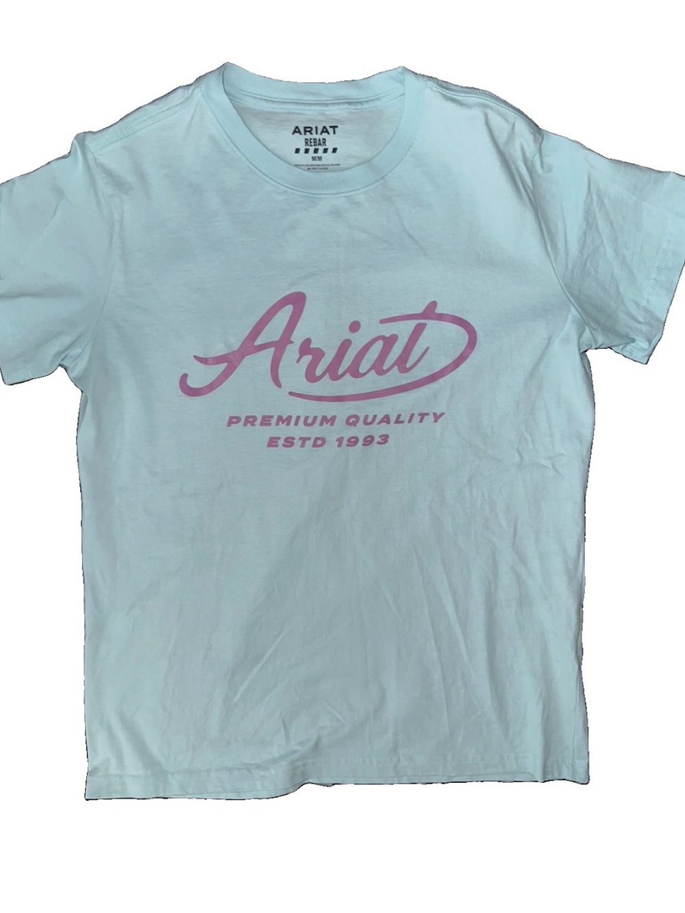 Ariat Women’s  Baby BlueT-Shirt with Lilac writing size M